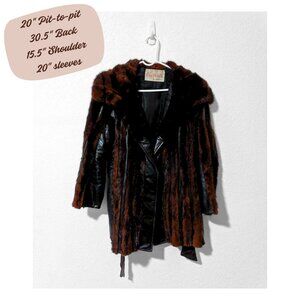 Vintage Colbert’s of Amarillo Fur & Leather Overcoat w/ Belt
